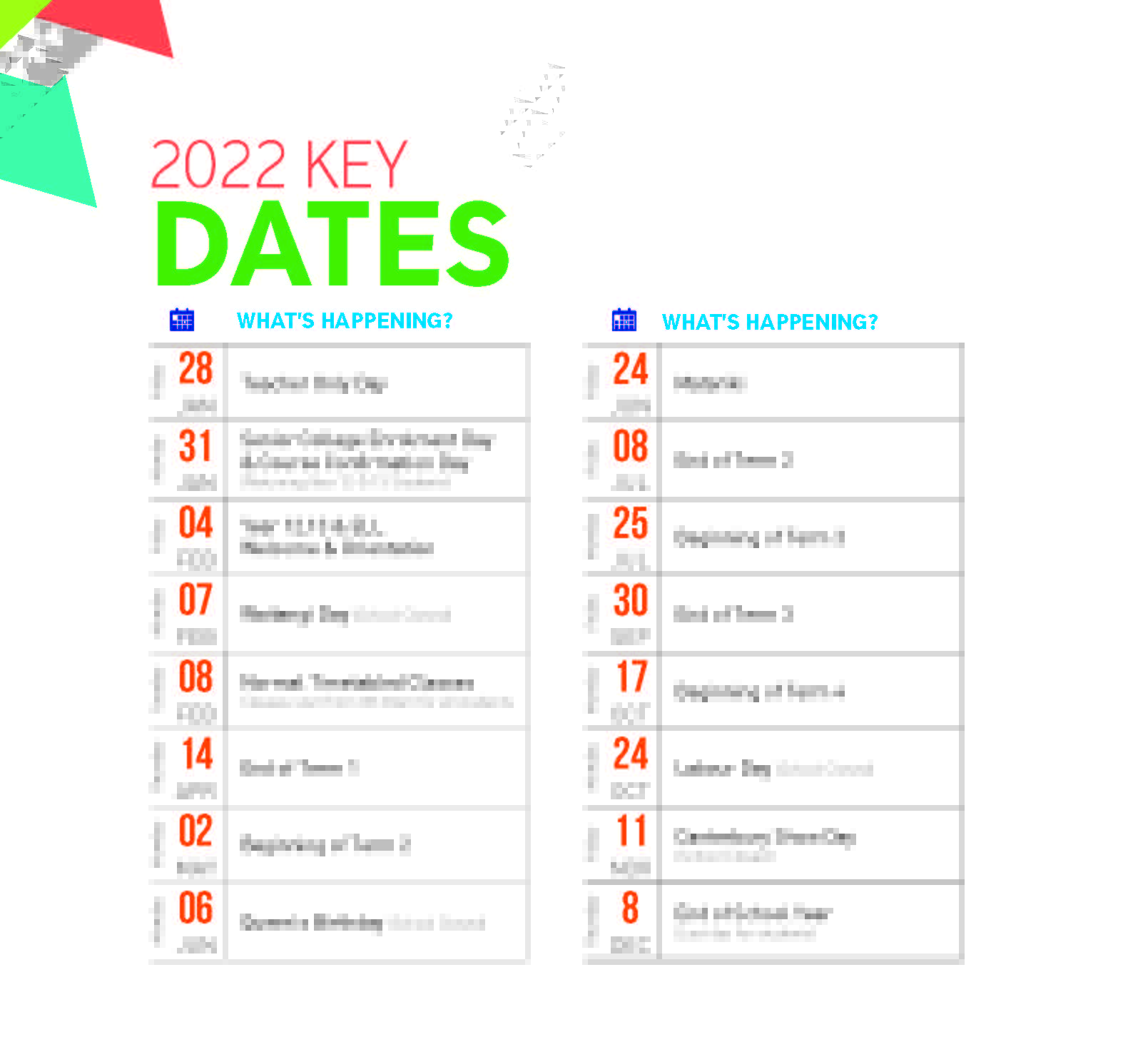 Key Dates for 2022 PDF
